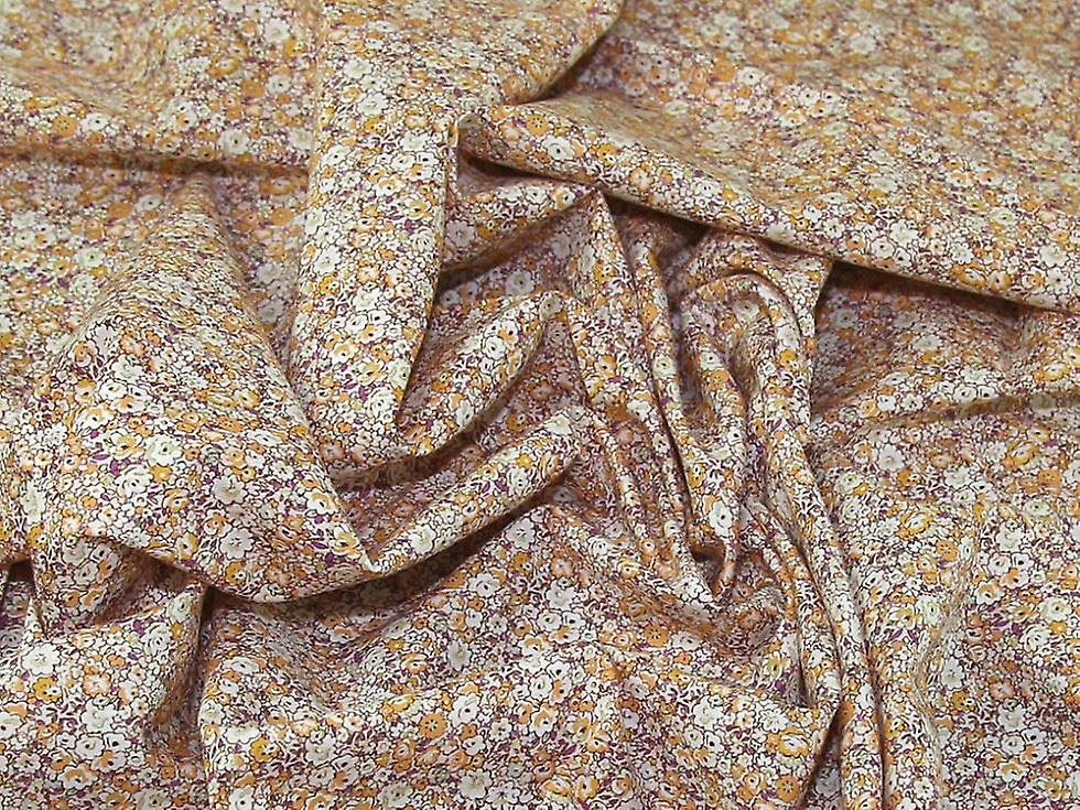 Lady McElroy Marlie Cotton Lawn Fabric Gold - per metre