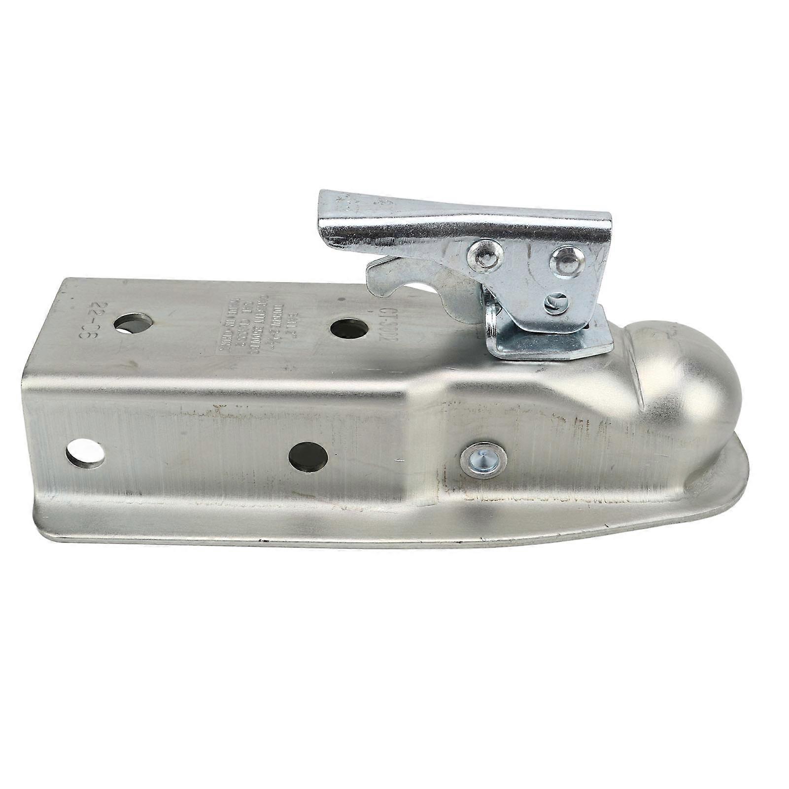 Trailer Tongue Coupler 2in Ball Head 63mm Channel Width 3500lbs Load Capacity Rust Proof for Caravan RV 