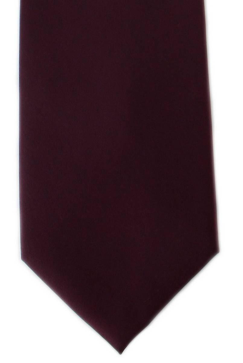 Michelsons of London Plain Ployester Tie - Wine