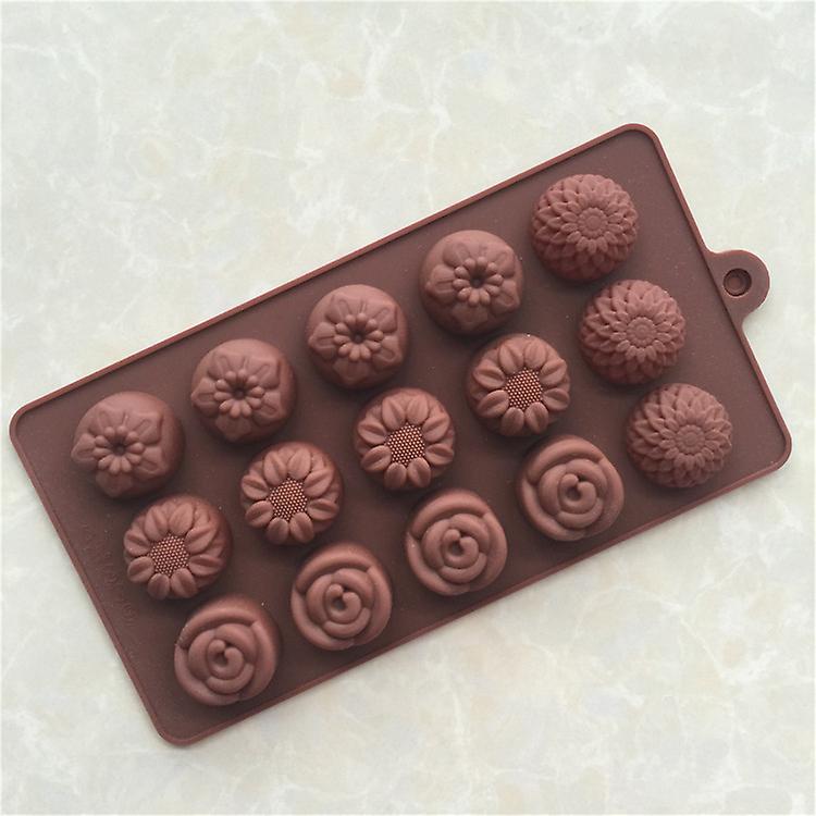 1pc silicone chocolate mold with different flower shapes