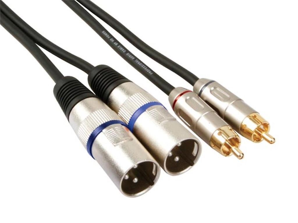 Xlr-RCA-kabel - 2 x XLR 3-pins naar 2 x RCA mannelijk - 1 m