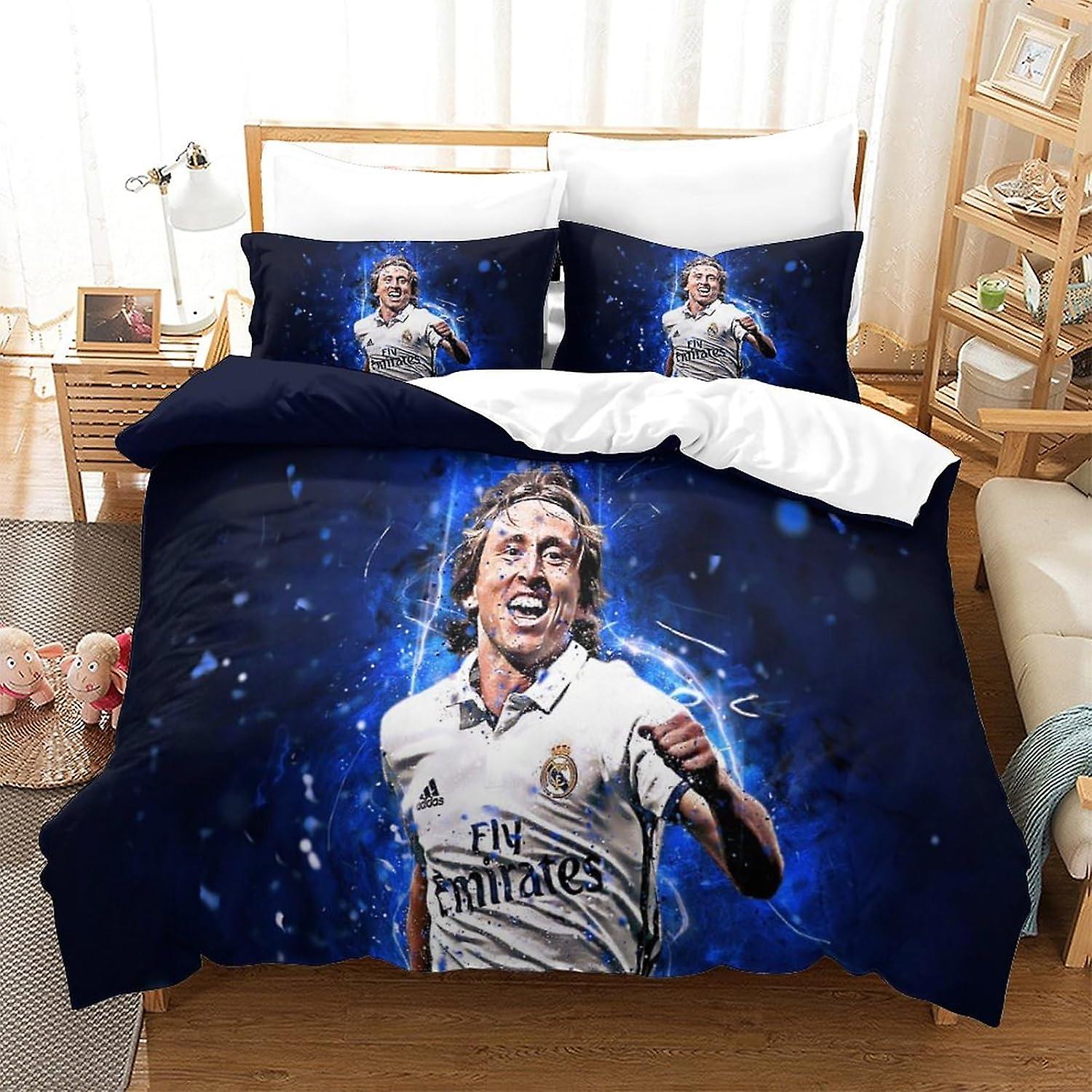 طقم لحاف Luka Modri Hotel Quality مع عناية سهلة وغطاء لحاف مفروشات فاخر فائق النعومة للأطفال والمراهقين والكبار مع إغلاق بسحاب طقم 3 قطع (ل