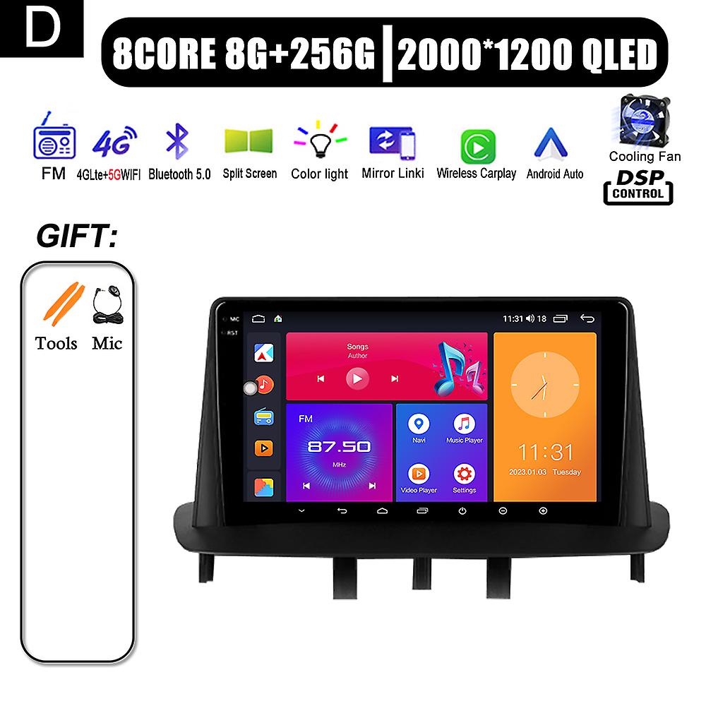 Car Radio Multimedia Navigation GPS Android 13 For Renault Megane 3 2008 - 2014 Auto Carplay Stereo 4G+WIFI Intelligent System