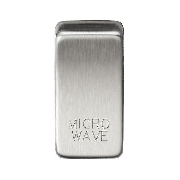 Knightsbridge Switch cover "marked MICROWAVE" - brushed chrome - GDMICROBC