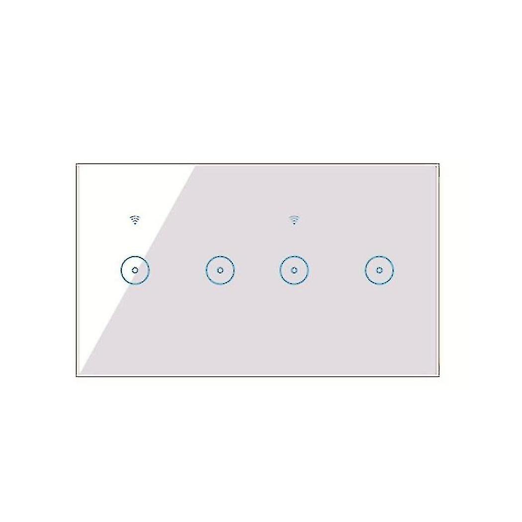 Wifi Smart Wall Light Switch 10a Glass Touch Panel Wireless Interrupter 4-digit Wireless Remote Cont