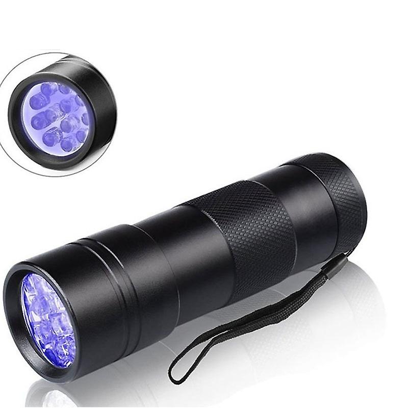 12LED Violet Flashlight 395 Violet UV Flashlight Ultraviolet Lamp Fluorescent Agent Detection Lamp (