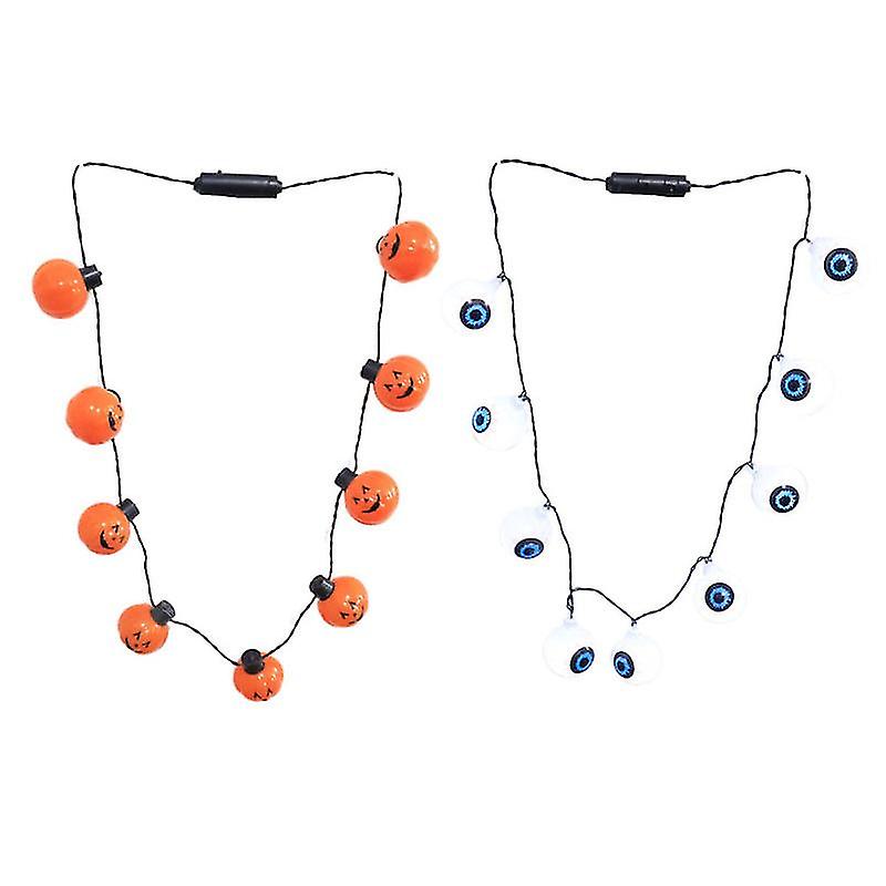 2pcs Halloween Led Necklace For Halloween Decorations