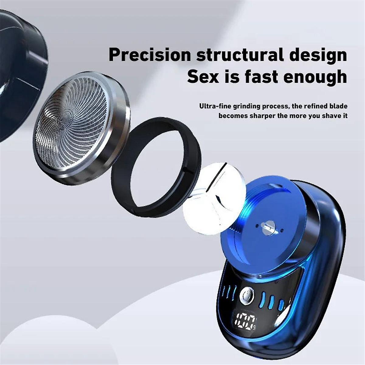 Electric Shaver USB Rechargeable Digital Display Men Travel Portable Detachable Shaver Beard Hair Trimmer,C