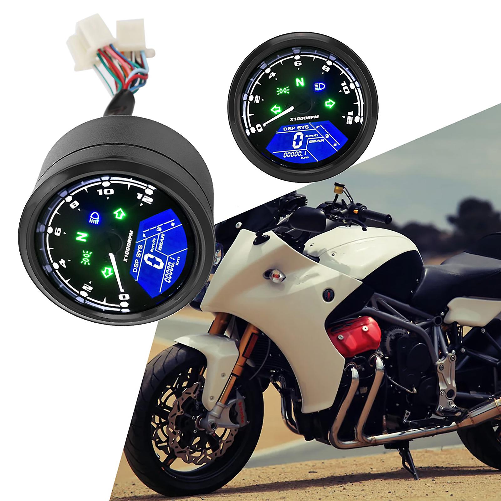 Motorcycle Digital LCD Speedometer Waterproof Anti-Vibration Black