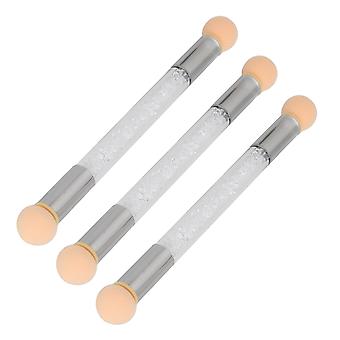 3st Svamp Nagelborste Dubbelhuvud Plockning Dotting Gradient Dye Penna Svamp Point Nagelborste För Nagelsalong