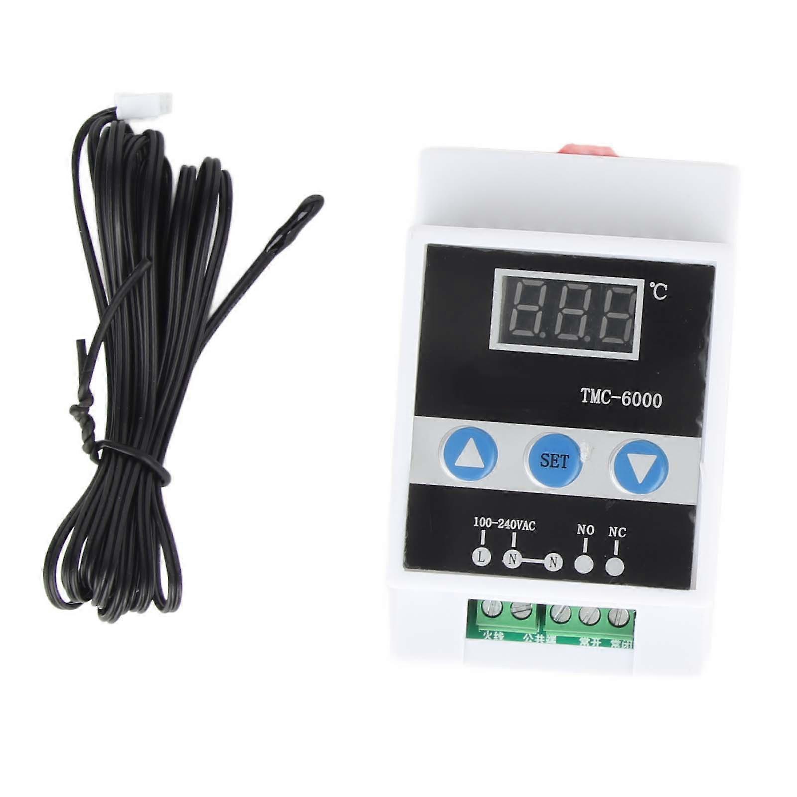 Temperature Regulator Digital Thermostat Control DIN Rail Mount Controller TMC?6000 AC110?240V