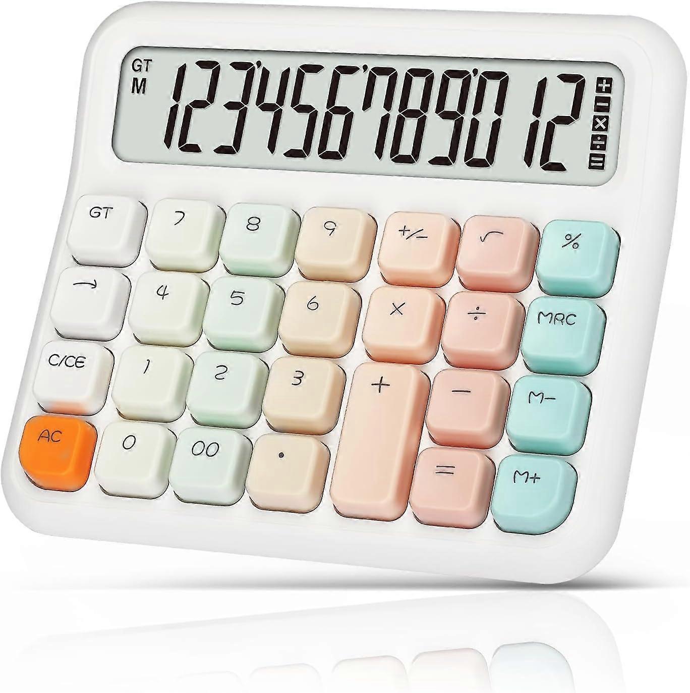 Desktop Large Display and Buttons, Pink Calculator with Large LCD Display for Office, School, Home -Yx
