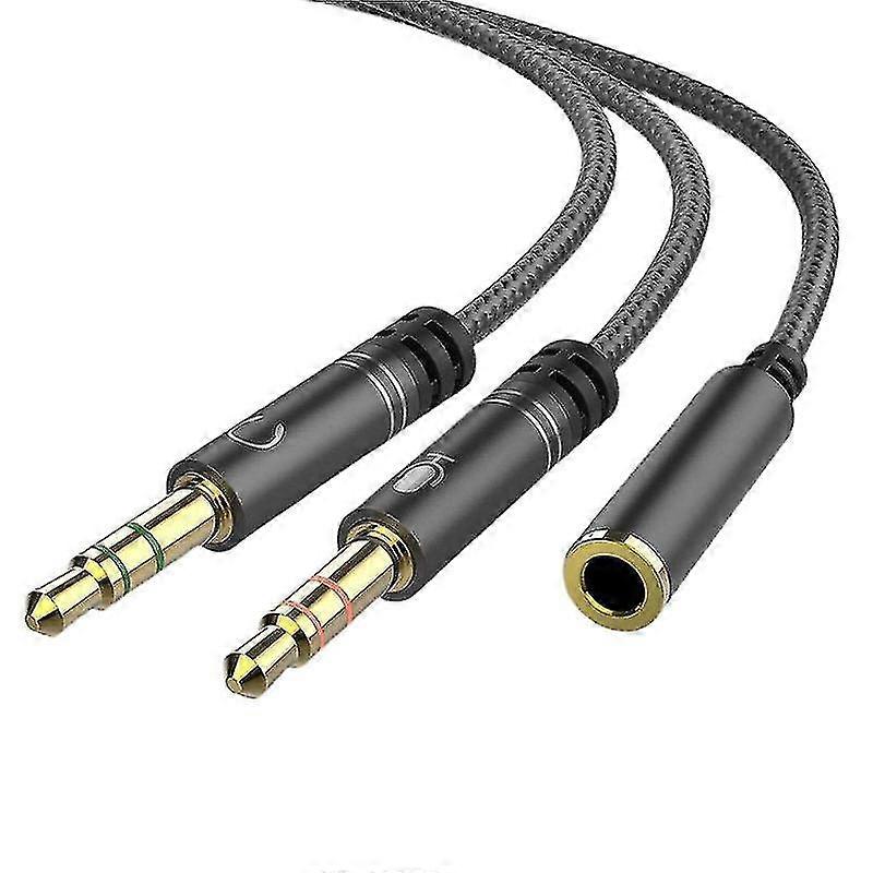 3,5 mm mikrofon hodesett lyd splitter kabel mikrofon aux forlengelse adaptere