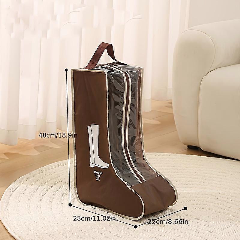 Premium Crystal-Clear Shoe Storage Bag With Handle - Dustproof & Waterproof, Durable Boot Organizer For Long And Ankle Boots