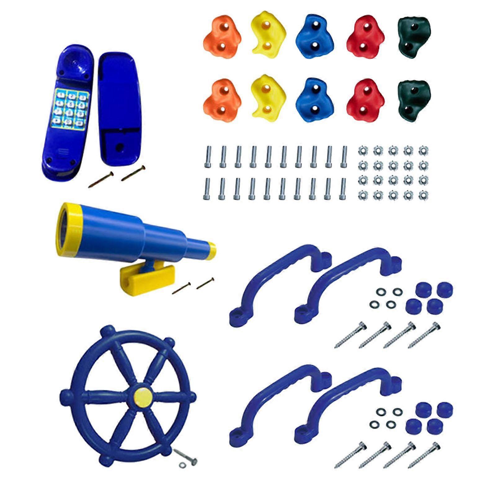 15 יחידות אביזרים למגרש משחקים לילדים חלקי ספינה פיראטית לבית עץ Playhouse