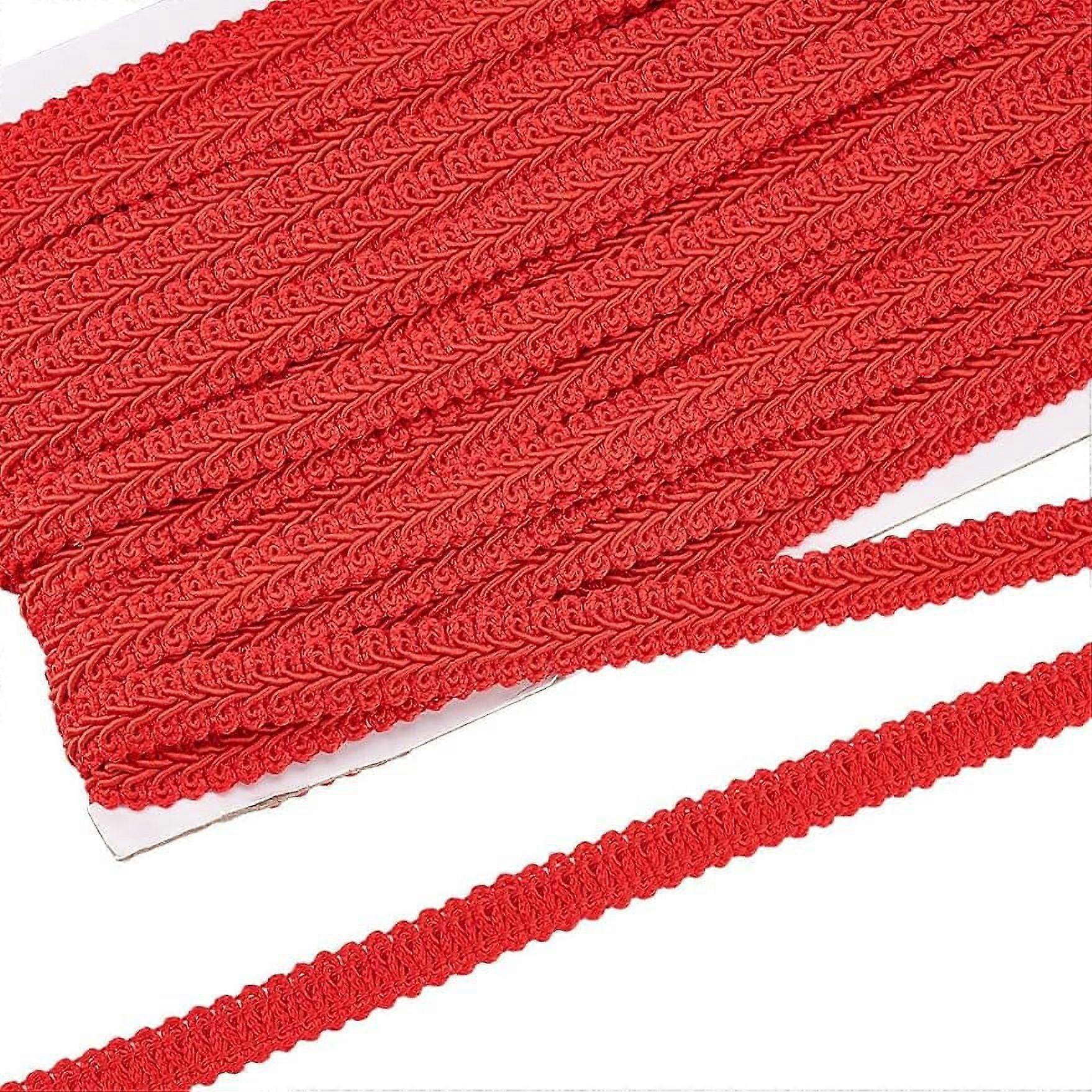 27.3Yards Red Braid Trim 12mm Wide Polyester Woven Braid Trim Centipede Decorative Gimp Trim Basic Trim