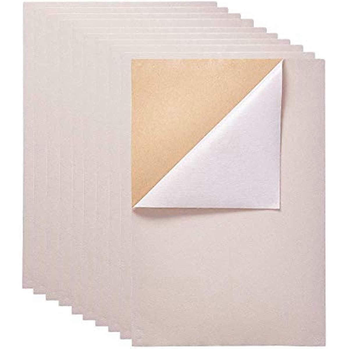 20PCS Velvet (Ivory) Fabric Sticky Back Adhesive Sheets A4 Sheet Self-Adhesive Durable and Water Resistant Multi-Purpose for Art and Craft Making