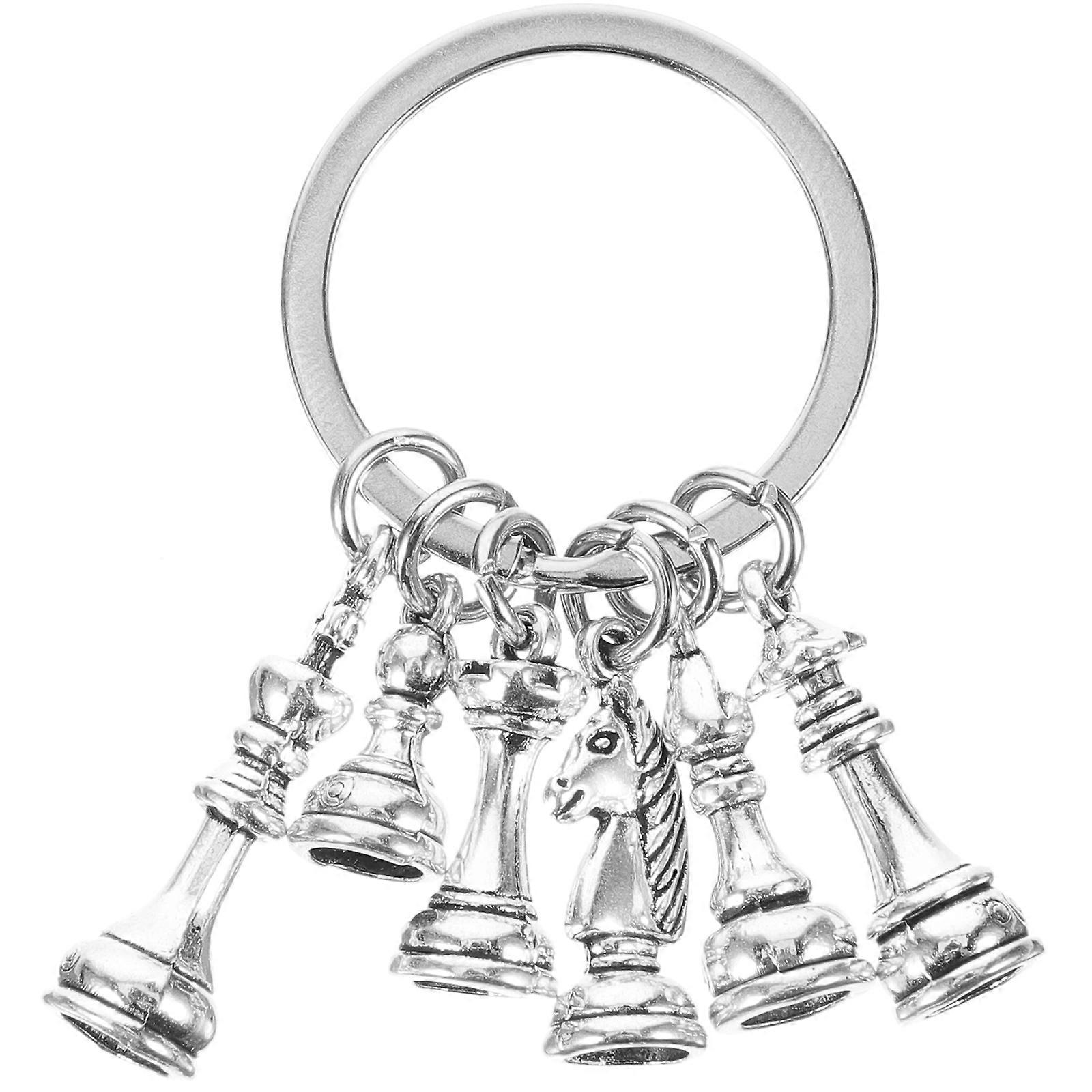 Chess Lover Keychain Pendant Retro Chess Shape Keychain Hanging Chess Piece Keychain
