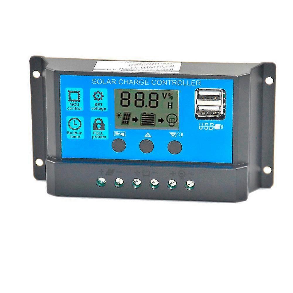 Solar Panel Regulator Charge Controller Usb 60a 12v-24v With Dual Usb Charger