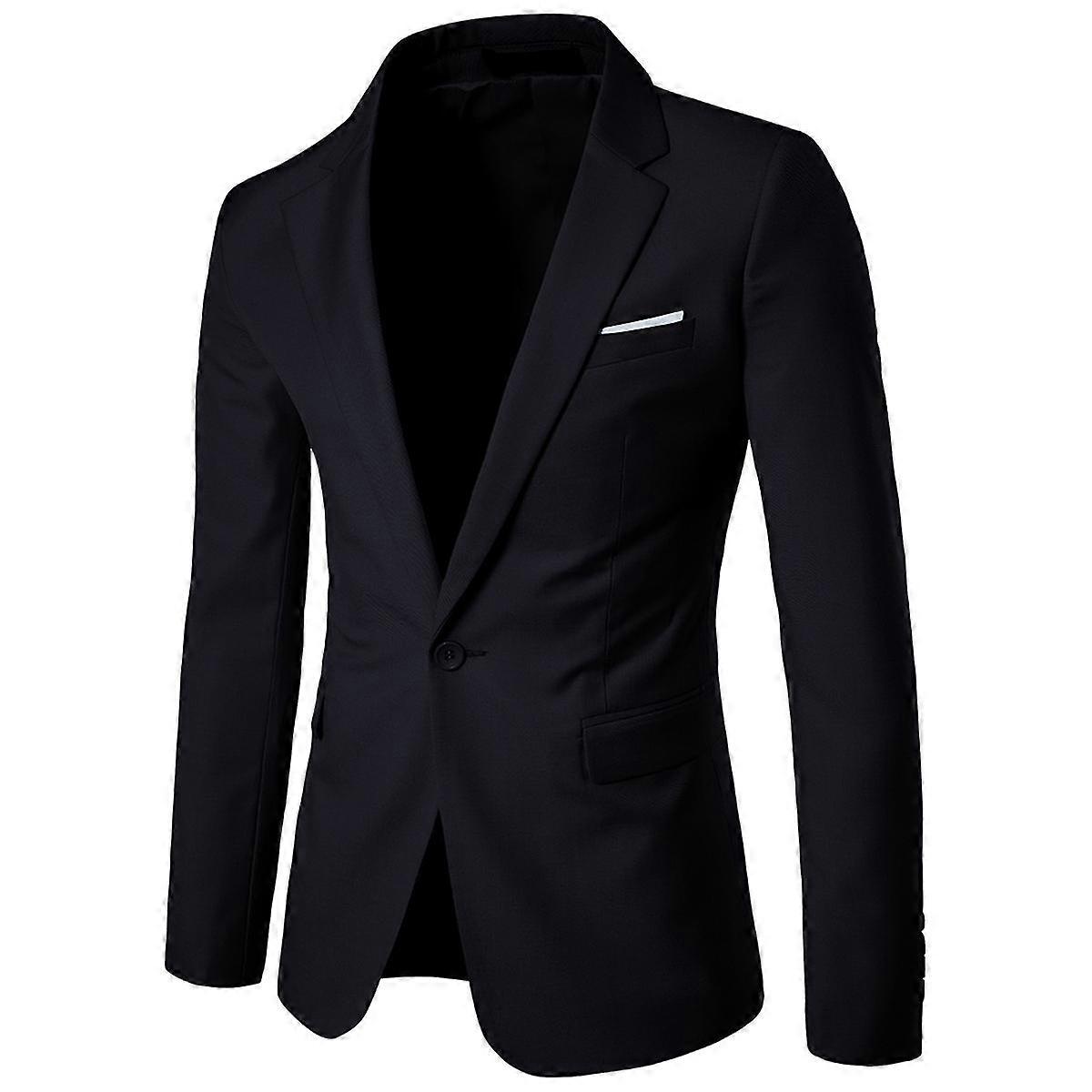 High Quality Mens Slim Fit Blazer Business Wedding Solid Color Suit Jacket