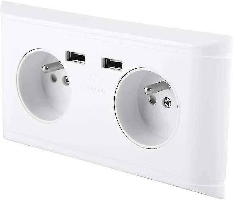 Multifunctional Usb Socket Eu Plug Socket With Two Usb Ports For Phone Charging 250v