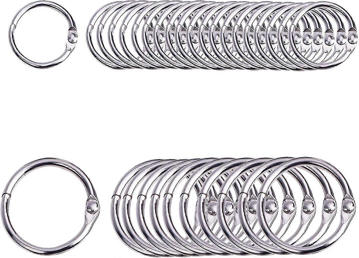 30 Pack Loose Leaf Binder Rings Key Keychain Rings Index