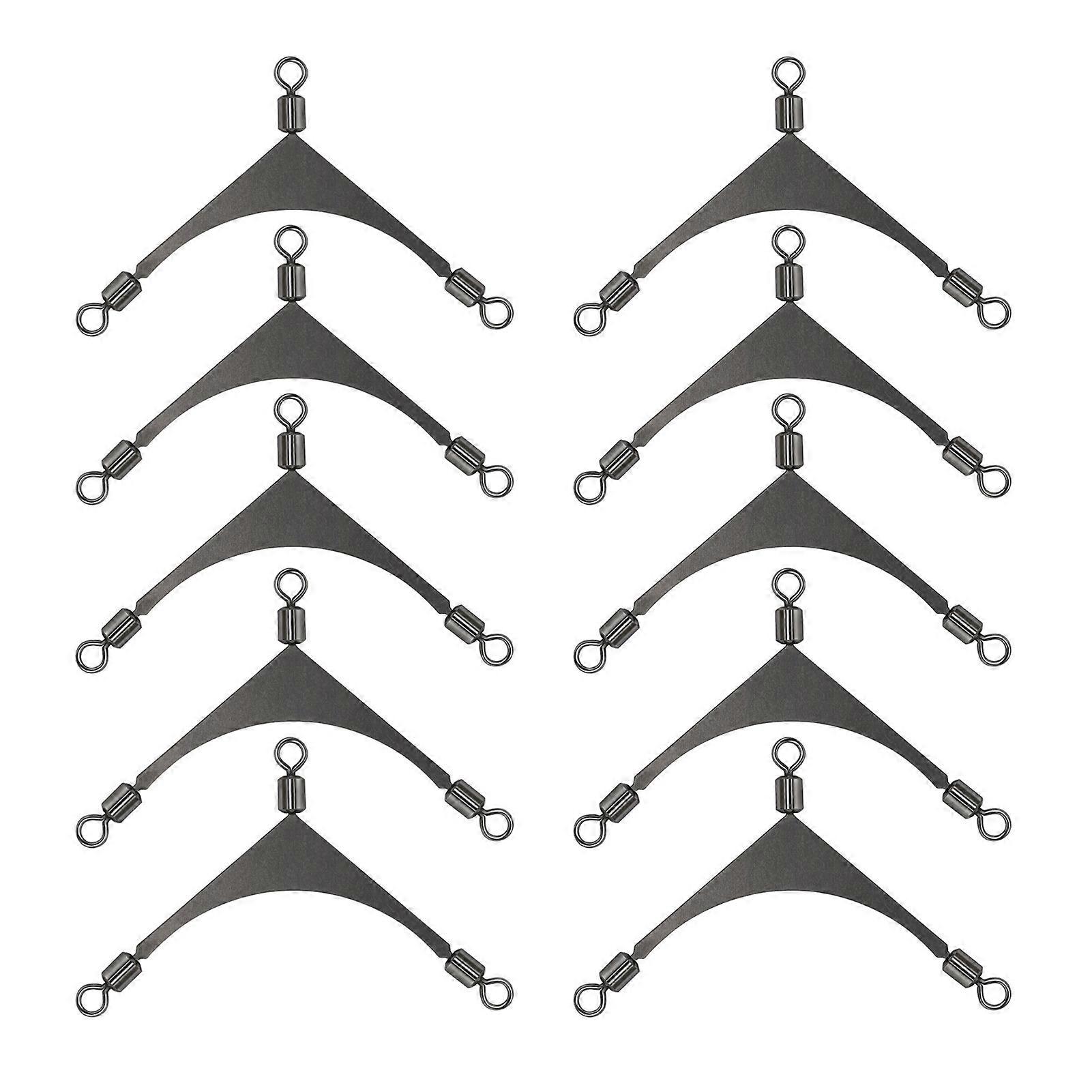 10Pcs 3-Way Swivels Fishing Tackle T-Turn Saltwater Freshwater Fishing Rolling Barrel Swivels Cross Line Connectors