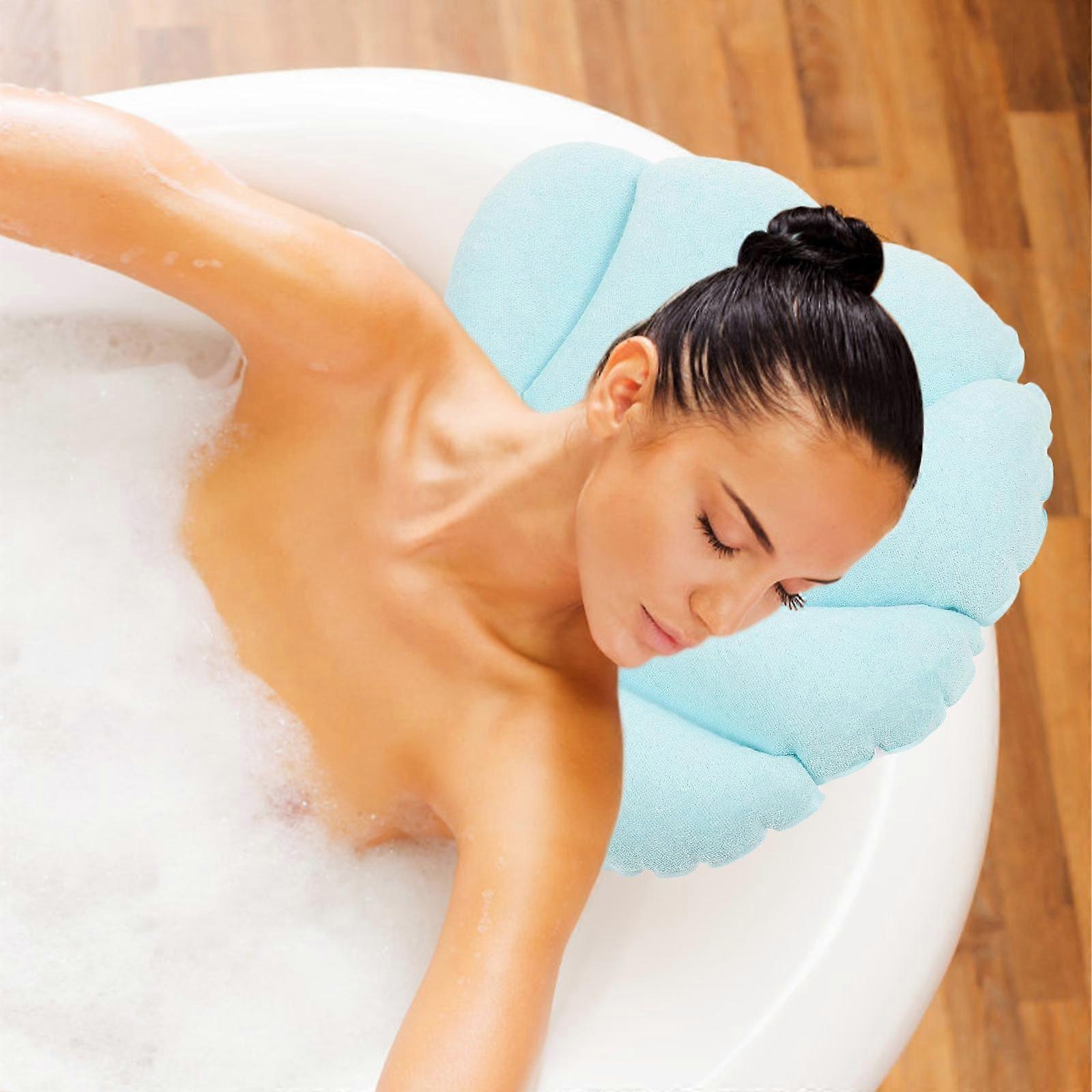 Soft Inflatable Bath Pillow for Head  Neck  and Shoulder Support in Random Color