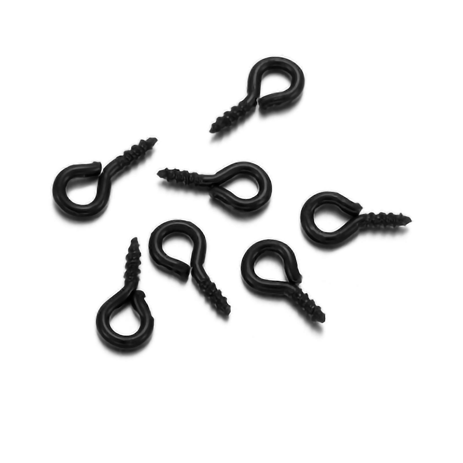 200pcs Eye Hooks Eye Hooks 12x5.5mm/0.5x0.2in Bright Color Manual Grinding Polishing DIY Making Eyelet ScrewBlack