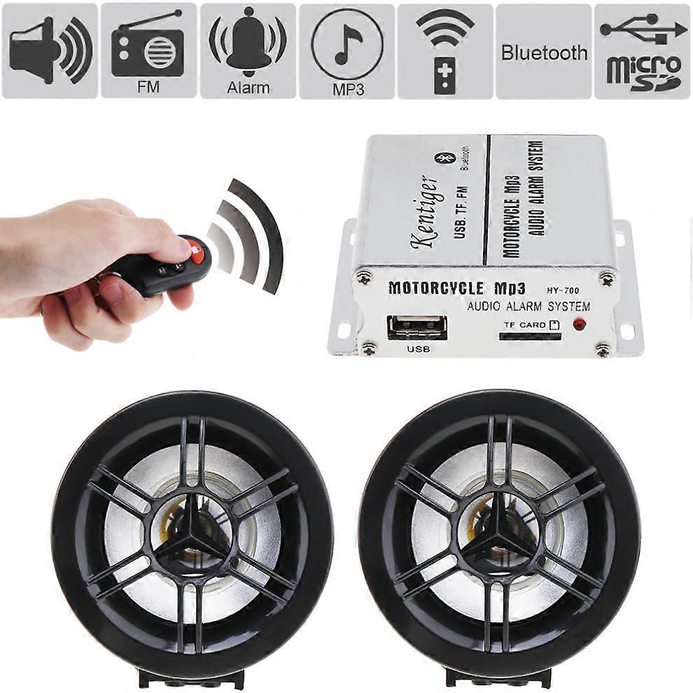 HI-FI Bluetooth-compatible Waterproof Anti-theft Sound MP3 FM Radio Player Support SD/USB Input for Car Motorcycle