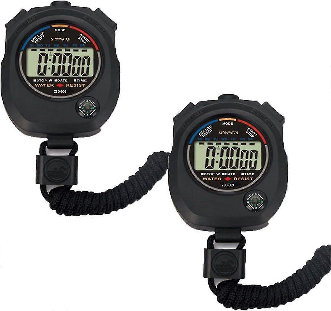 2 Pack Multi-function Electronic Digital Sport Stopwatch Timer