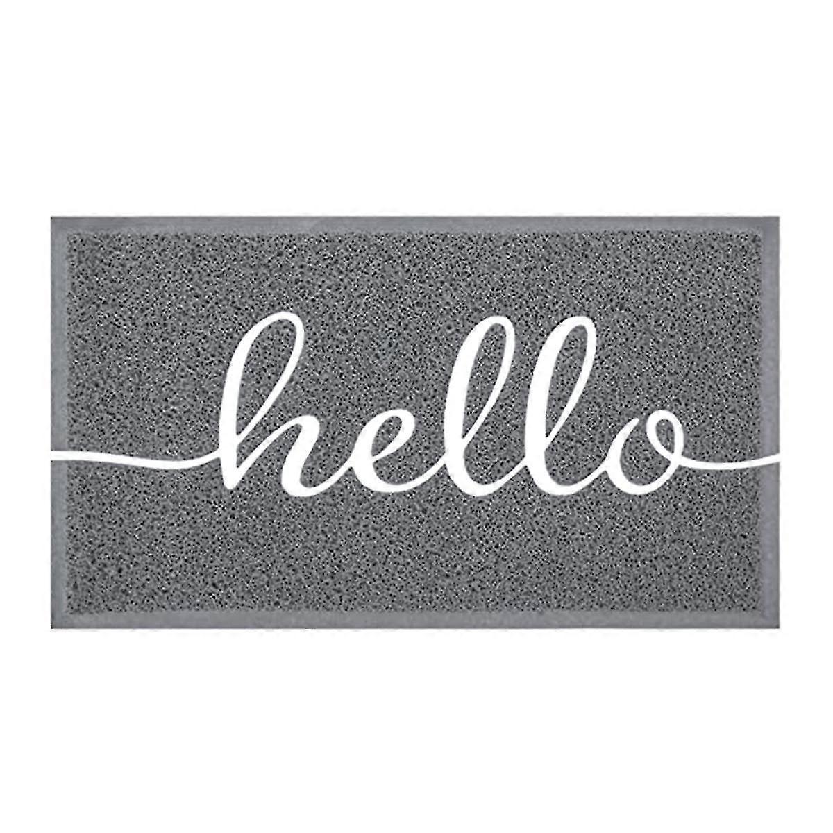 Paillasson Extérieur Intérieur Bonjour Paillasson, Tapis de sol durable Non-Tapis Ultra Absorber la boue Tapis de porte d’entrée facile à nettoyer