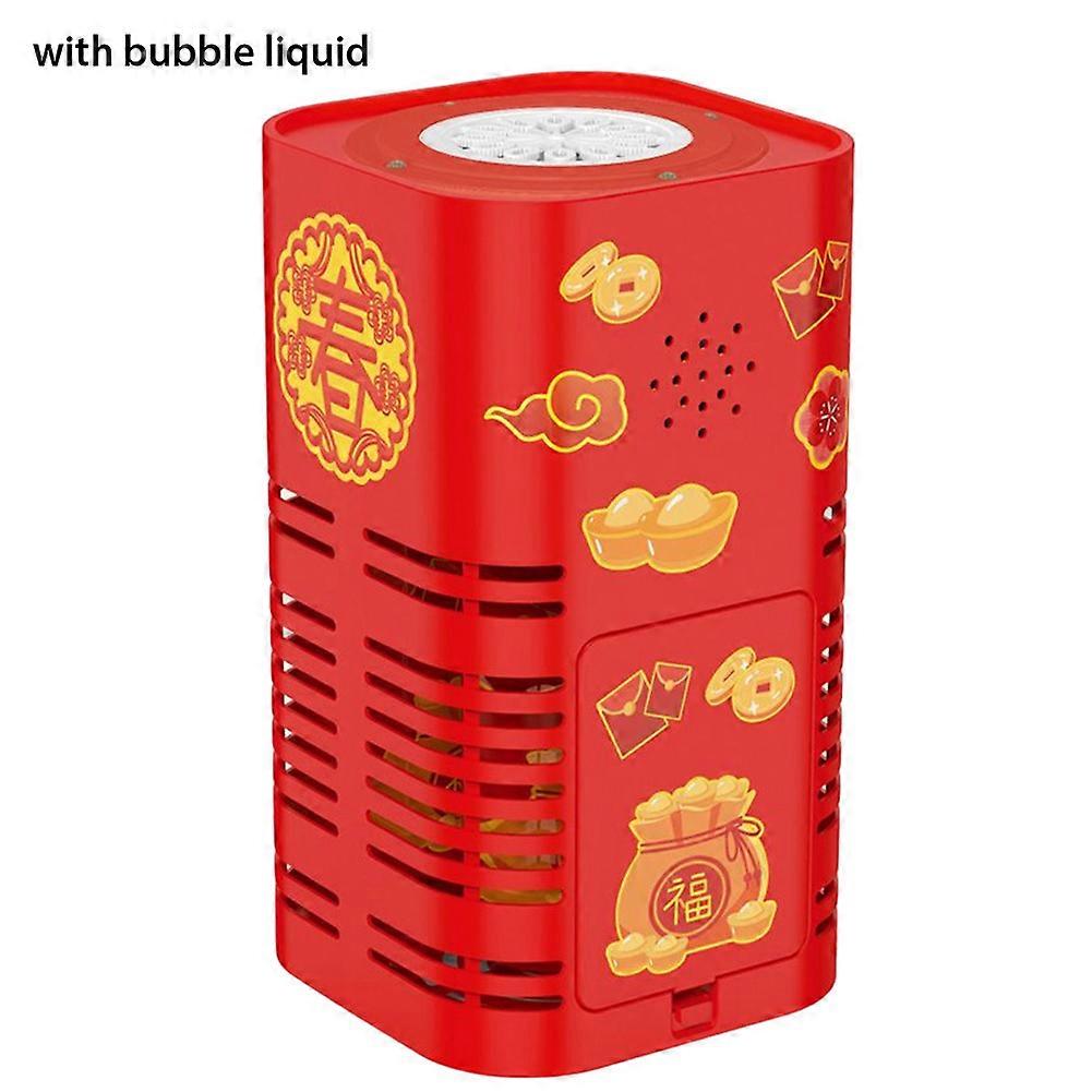 Firework Bubble Machine 12-hole Firework Bubble Maker Large Capacity Bubble Blower with Colorful Light for Kid