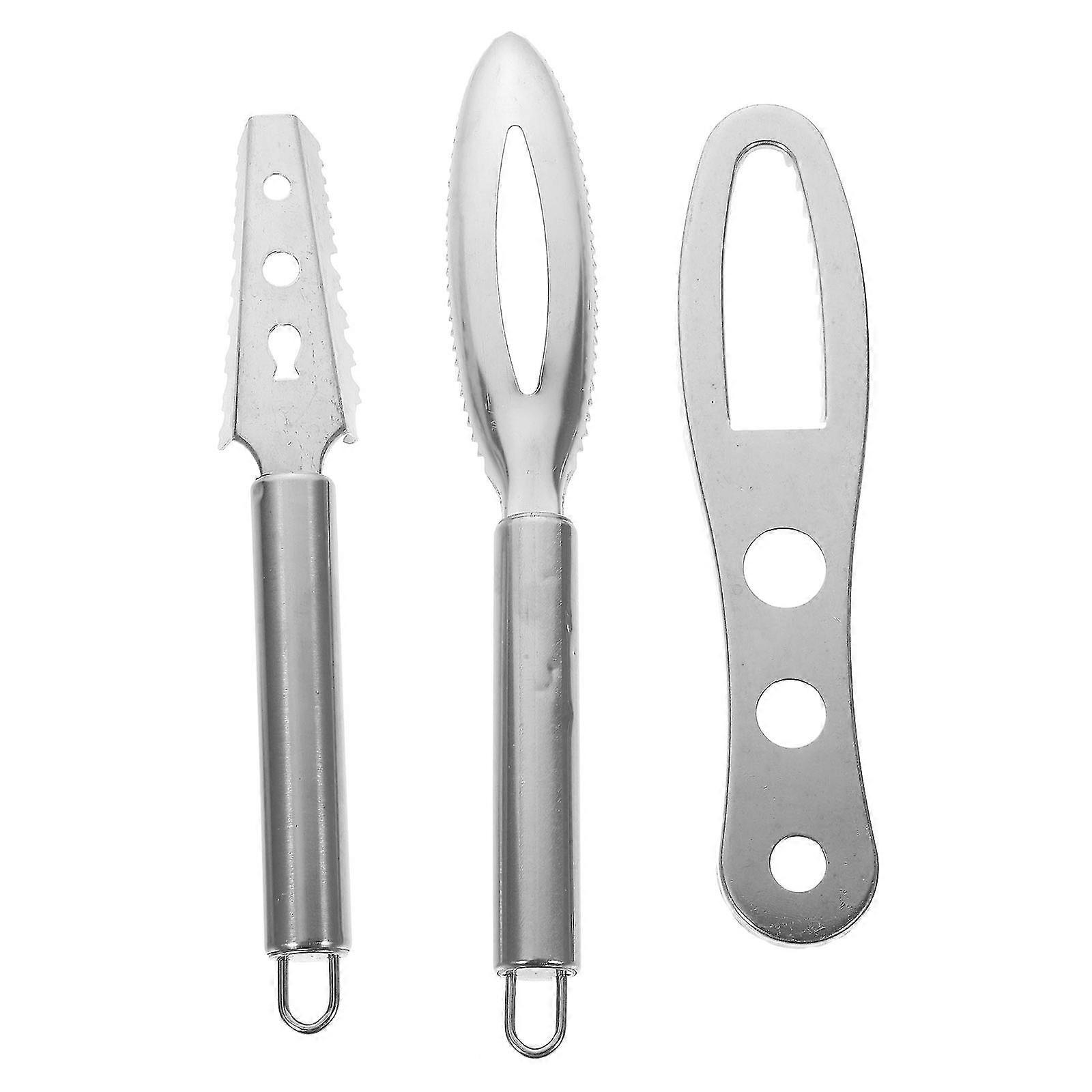 3 Pcs Stainless Steel Fish Scale Scraper Fish Scale Remover Fish Scraper