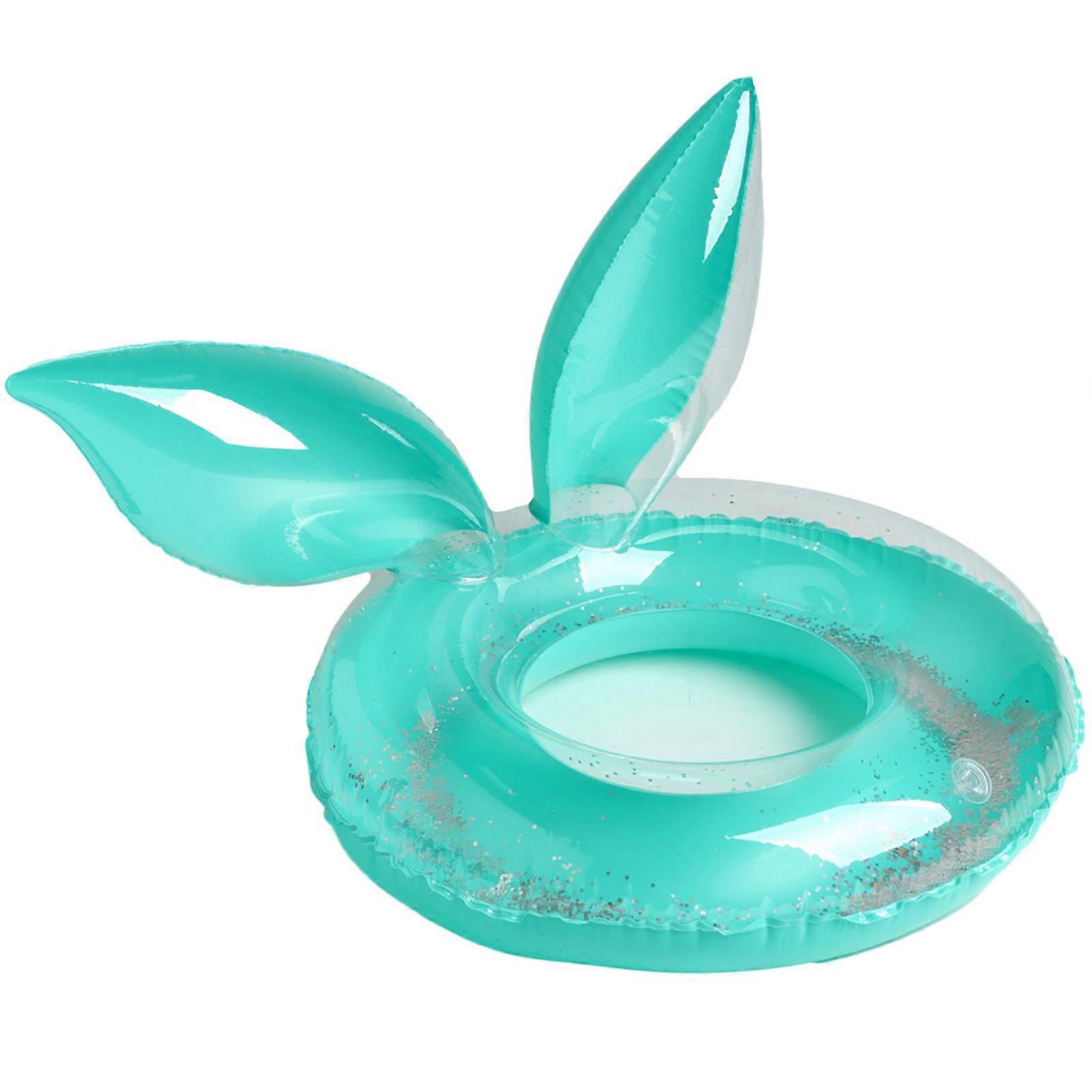 Inflatable Swim Ring Rabbit Ears Shape with Sequins for Adult Swimming Tool