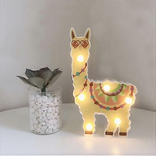 LED Painted Lantern Alpaca Night Light Holiday Decoration Room Posing Style Light