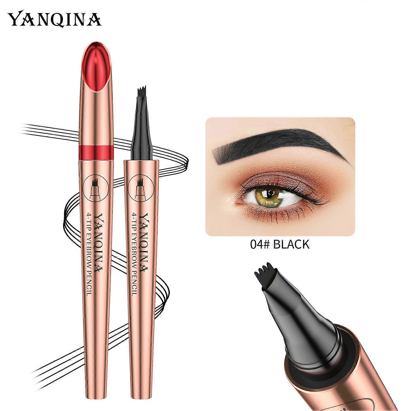 Four-Head Smooth Eyebrow Pencil Premium Four-Head Design Eyebrow Pencil Brush for Effortlessly and Stays on All Day
