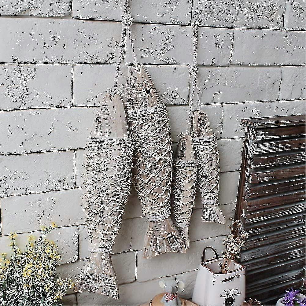 Pesci Di Legno Appesi - Decorazione Parete Tema Spiaggia, 24x15cm - Foto 9