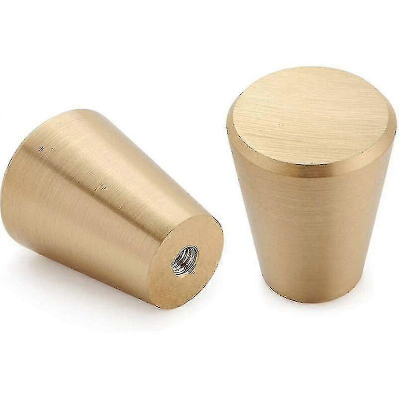 2pcs Brushed Brass Cabinet Knobs, Gold Dresser Drawer Knobs, For Cabinets, Cupboards, Bathroom, Bath And Kitchen