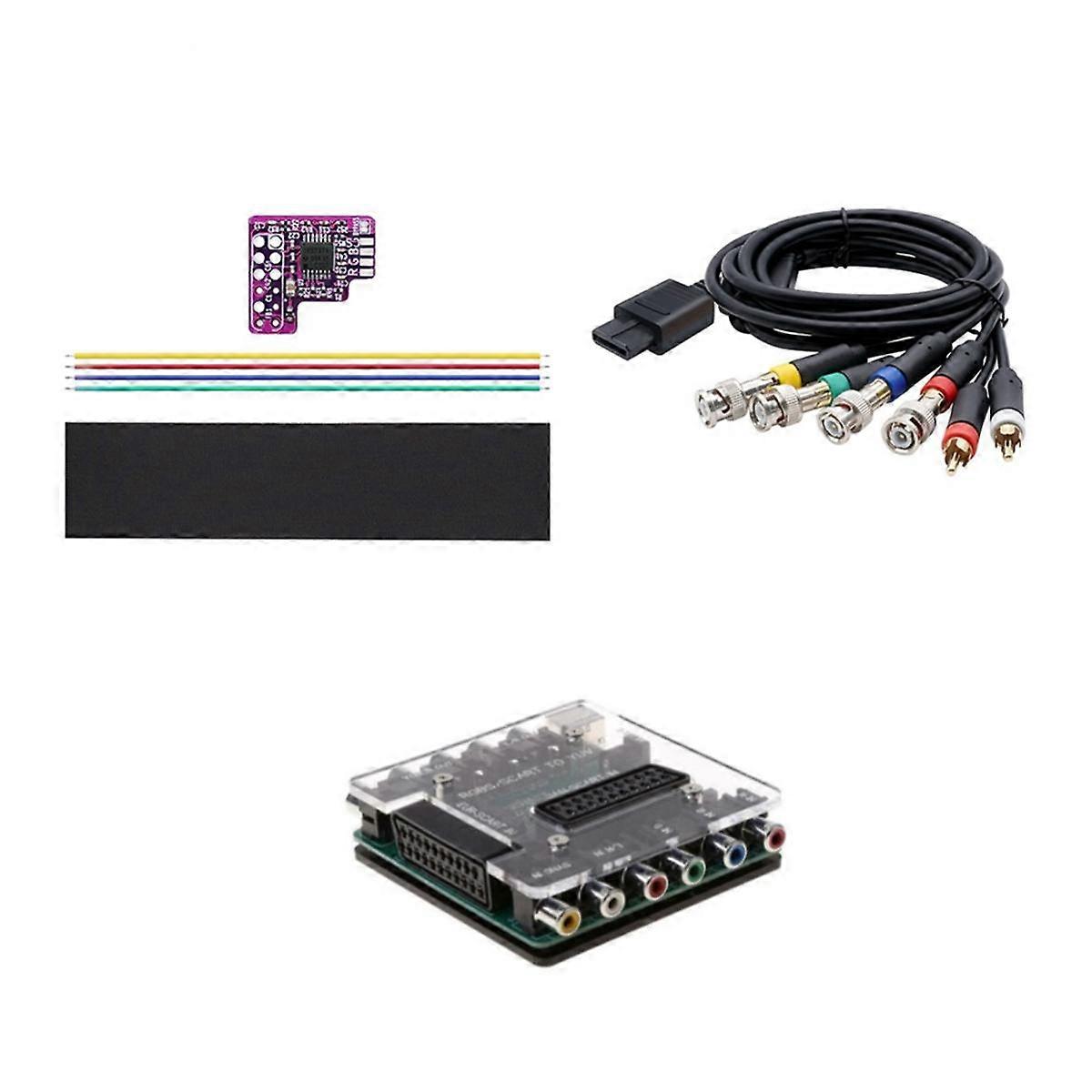N64 RGB MOD + SCART / RGBS - YCBCR / S -videomuunnin + RGB-kaapeli N64 NTSC -konsoleille RGB-moduuli NT: lle