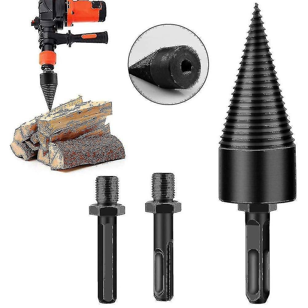 Wood Splitter Drill Bits,firewood Log Drill For Hand Drill With 3 Handle Hex Shank Square And Round