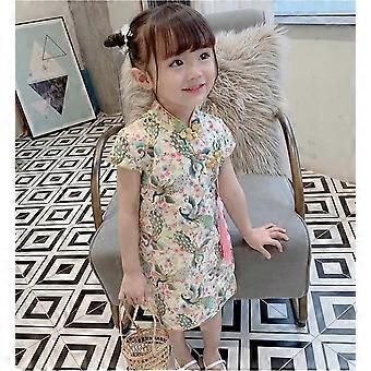 JWL-Chinese Cheongsam Princess Dress Baby Summer Girls Dress For kids  Clothes Short Sleeve Cotton Flowers Princess Cute Dress | Fruugo UK
