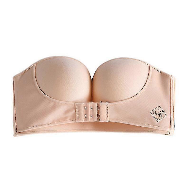 Sexy Strapless Bar Women's Invisible Bralette Front Closure Push Up Bra Seamless Lingerie