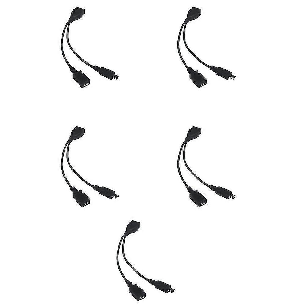 5-pack -otg Cable Adapter,2-in-1 Powered -usb To Usb Adapter(otg Cable + Power Cable) For Streaming
