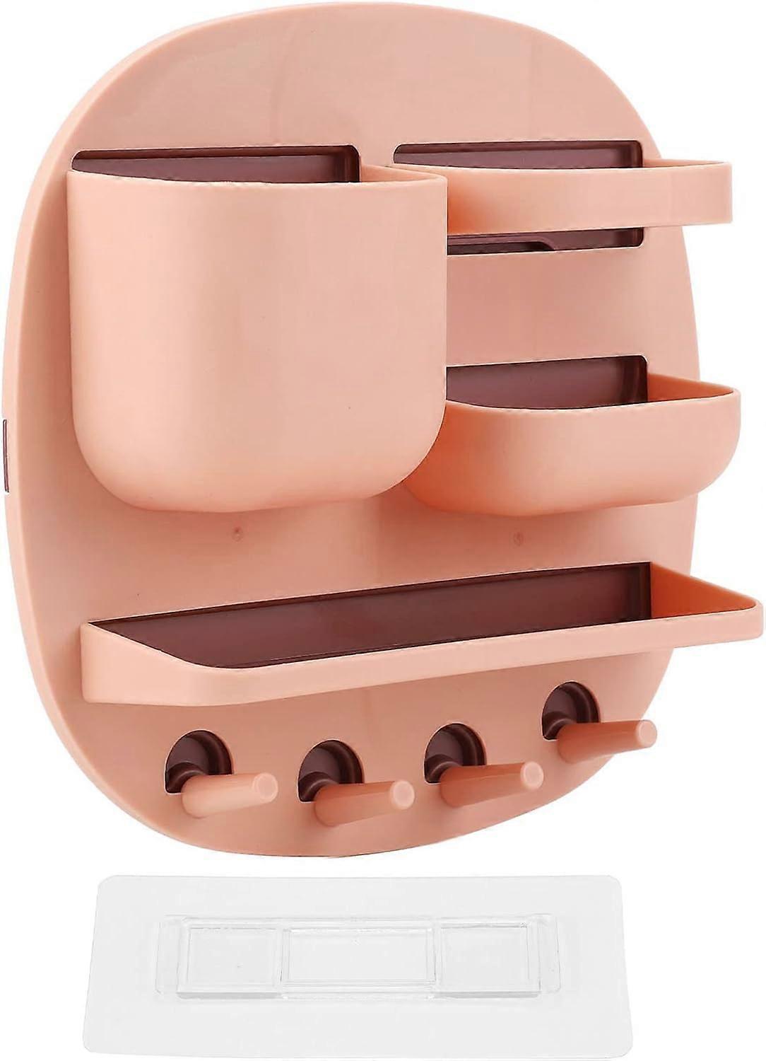 Key Storage Tray, Wall Mount Storage Box Enlarged Capacity Disc Shape PP PS Stable Firm Nail Free Installation Self Adhesive Holder for Entryways, Be
