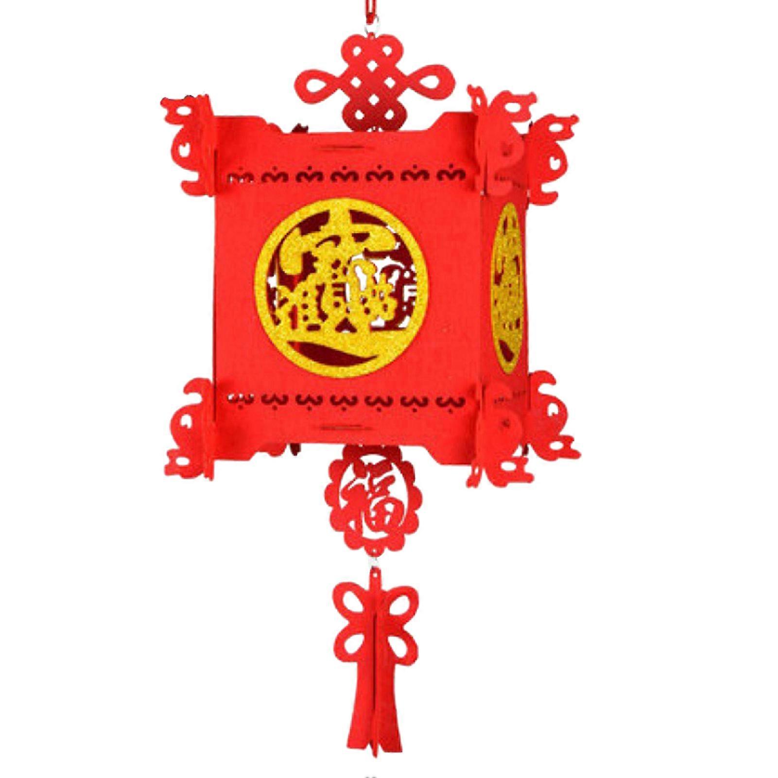 Lantern Pendant DIY FU Character Chinese Festive Lantern Lantern for New Year Weddings Parties Home Decoration