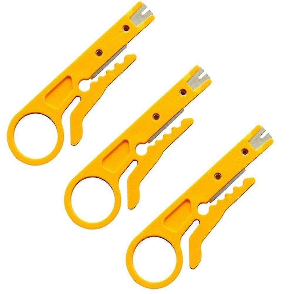 Multi Function Electric Stripping Blade Rimper Plier Cable Wire Striper.(yellow)(5pcs)