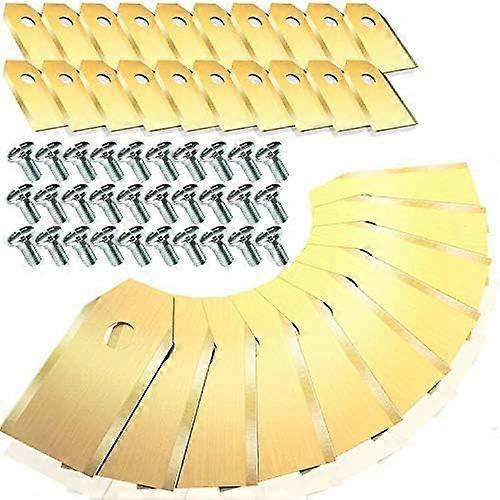 30 x Titanium Replacement Blades for all Husqvarna/Gardena/Yard Force/Automower Automower Garden Mowers, Robust (3.1 g / 0.75 mm) with Screws