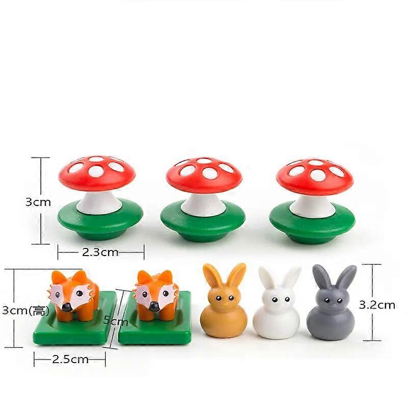 Bunny Bouncing Game Kids Puzzle Board Checkers Toy Funny Rabbit Fox ...