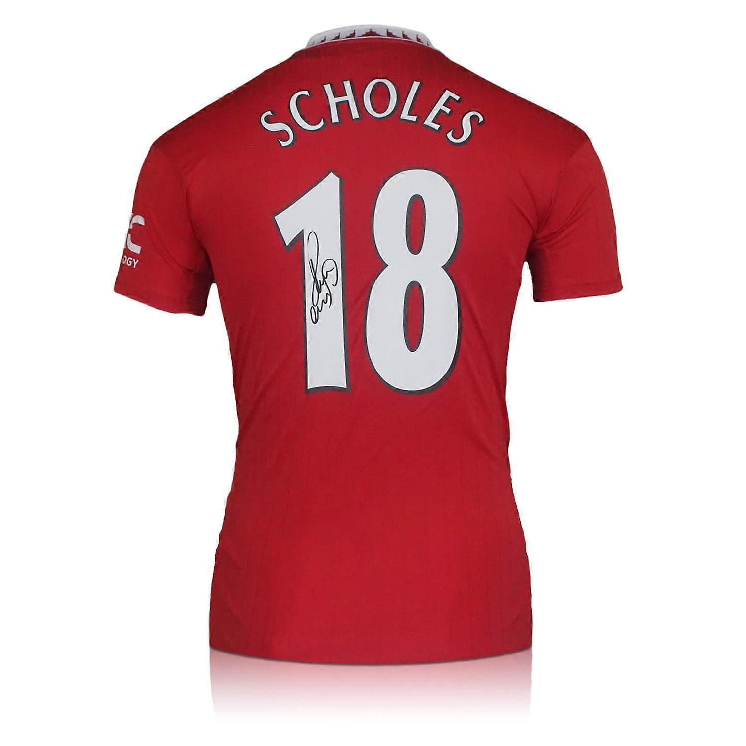 Paul Scholes a signé le maillot de football de Manchester United 2022-23